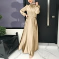 thumbnail image 2 of Femmes Casual Solide Musulman Robe Lanterne Manches Abaya Islamique Arabe Kaftan Robe, 2 of 7