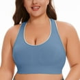 thumbnail image 2 of Comfortable Women's Bra Women'S Breathable Plus Size No Underwire No Marks Hollow Bra Thin Yoga Underwear,Blue Women's Bra XXXXXL, 2 of 4