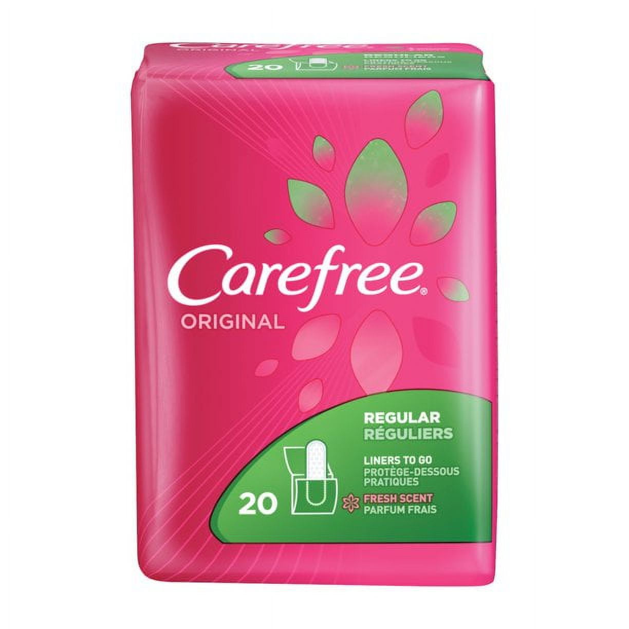 CAREFREE Original Regular To-Go Pantiliners, Fresh Scent 20 ea (Pack of 6)