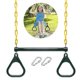 thumbnail image 2 of Trapeze Swing Bar and Rings Heavy Duty Playground Swing Set with 47' Plastic Coated Chains and Cara, 2 of 5