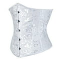thumbnail image 3 of Aboser Womens Corset Tops Trendy Brocade Underbust Corsets Boned Bustier Front Buckle Waist Trainer Plus Size Waist Cincher Bodyshaper, 3 of 5
