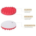 thumbnail image 4 of Uxcell 2pcs Buffing Sponge Pads 7" Polishing Wheel Waffle Finishing Grip Pad Car Buffer Polisher with Hook and Loop Back for Car Detailing Polishing Waxing, Red, 4 of 7