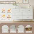 thumbnail image 4 of YouTrend 7 Drawer Dresser,Adult Dresser with Golden Legs & Handles,Wooden Chest of Drawer, for Bedroom Living Room,White, 4 of 10