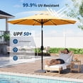thumbnail image 3 of Garvee 10ft Solar LED Patio Umbrella, 32 Lights, 8 Sturdy Ribs,Crank Lift & Push Button Tilt, Yellow, 3 of 7
