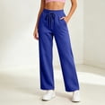 thumbnail image 5 of Annhoo Womens Baggy Sweatpants Elastic Waist with Drawstring and Side Pockets Causal Wide Leg Workout Gym Pants, 5 of 6