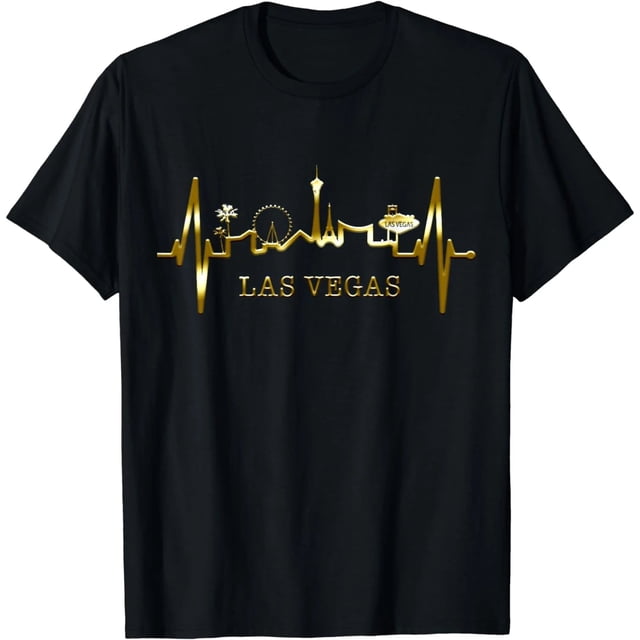 Camiseta de Mujer Las Vegas Latidos del Skyline Te Amo Nevada USA