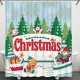 thumbnail image 1 of Whimsical Rideau de Douche de Noël - Scène Festive, 1 of 4