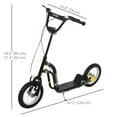 thumbnail image 3 of Aosom Kick Scooter, Teens Scooter with Adjustable Height Handlebar, Black, 3 of 10