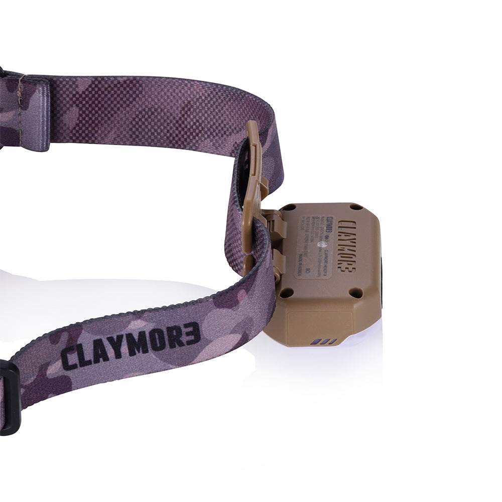 Claymore Heady2 (Tan) - Rechargeable LED Headlamp Flashlight, Lightweight for Camping, Running, Hiking, Emergency & Industrial Use. USB-C Charging, Up to 40 Hours Battery Life, Waterproof.