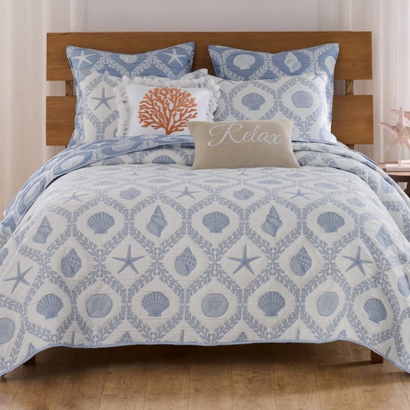 Greenland Home Fashions Laguna Reversible Matelasse Coverlet Set, 2-Piece Twin/XL, Adult