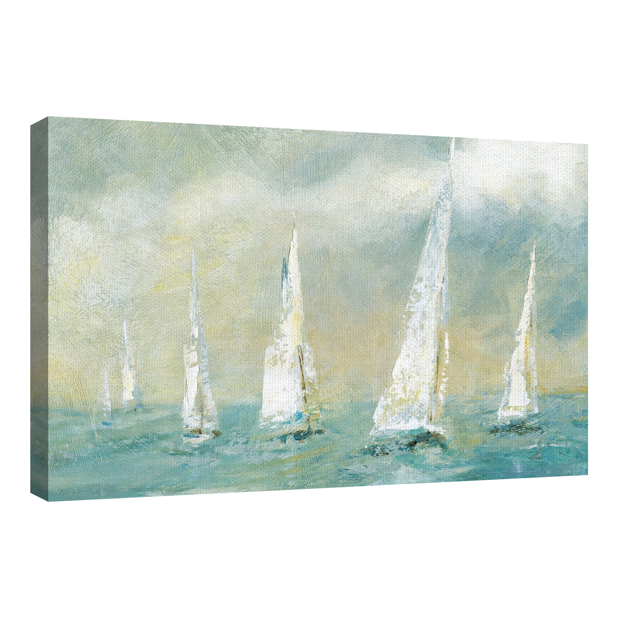 Fine Art Canvas Ocean Breeze Sailboats by Carol Robinson Canvas Art Print