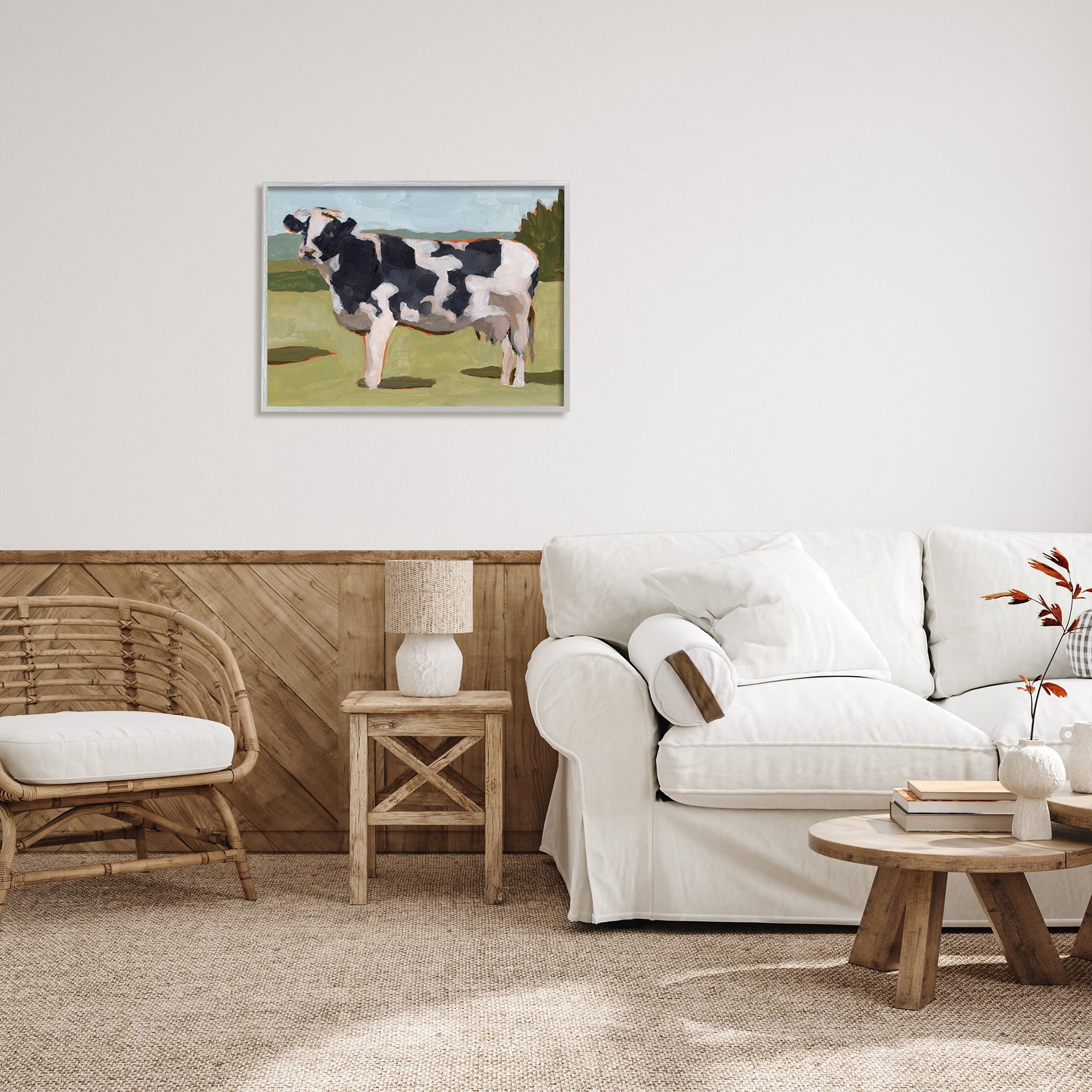 Stupell Industries Dairy Farm Cow Grazing Country Cattle Traditional Painting, 30 x 24, Design by Melissa Wang