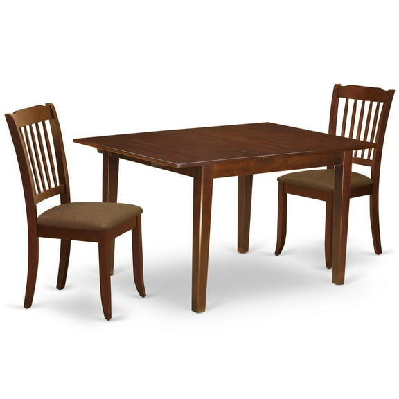 East West Furniture Dining Room Set Mahogany, MLDA3-MAH-C
