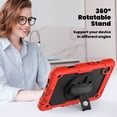 thumbnail image 4 of For Samsung Galaxy Tab A11 Case 8.7 inch, 360 Rotating Shockproof Cover with Stand, Screen Protector, Shoulder Strap (2025, SM-X133/X135), Red, 4 of 7