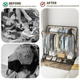 thumbnail image 4 of BAOKALER Metal Clothes Rack Garment Rack for Hanging Clothes, Clothing Garment Rack with 6 Hooks, Clothing Racks or Hanging Racks, Black, 4 of 9