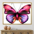 thumbnail image 3 of Designart Portrait de papillon rose vif ART MURAL À CADRE FLOTTÉ, 3 of 4