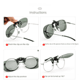 thumbnail image 3 of Gafas de sol polarizadas con clip para conductor, visión nocturna, abatibles, estilo rana, clip para gafas de sol, clip para colgar en espejo para miopía, 3 of 4