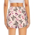 thumbnail image 3 of Picia Beautiful Butterflies and Hearts Pattern Women's 2 in 1 Athletic Running Shorts High Waisted Workout Casual Gym Sweat Shorts with Comfy Liner Zipper Pockets-Medium, 3 of 9