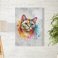 thumbnail image 2 of Watercolor Drip Manx Pop Art Colorful Portrait Artwork Vertical Matte Canvas Poster Cat Lover Kitten Owner Gifts Wall Art Home Decor - 01009, 2 of 5