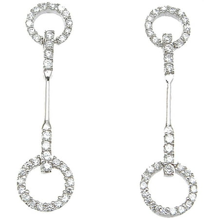 Plutus Sterling Silver Rhodium Finish Brilliant Tiffany Style Pave Plutus Sterling Silver Rhodium Finish Brilliant Tiffany Style Pave Earrings