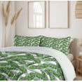 thumbnail image 6 of Ambesonne Boho Duvet Cover Set, Banana Leaves Design, 2-Calking, Pale Grey Hunter Green, 6 of 7