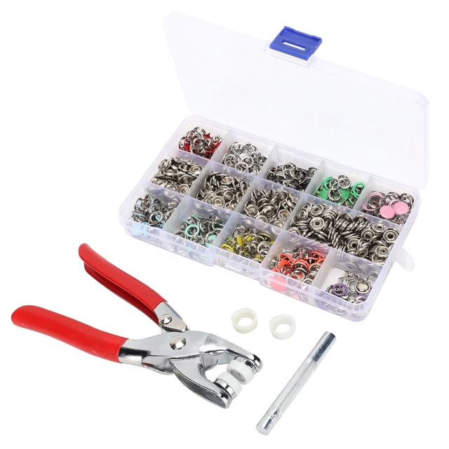 Kit de 804 piezas de botones a presión para máquina de coser, perforadora, alicates de presión manual, herramientas de 9,5 mm