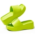 thumbnail image 4 of Spencer Women Platform Sandals Soft Padded Platform Wedges Slide Sandals Comfy Square Open Toe Summer Slides Trendy Slippers, Green, 4 of 9