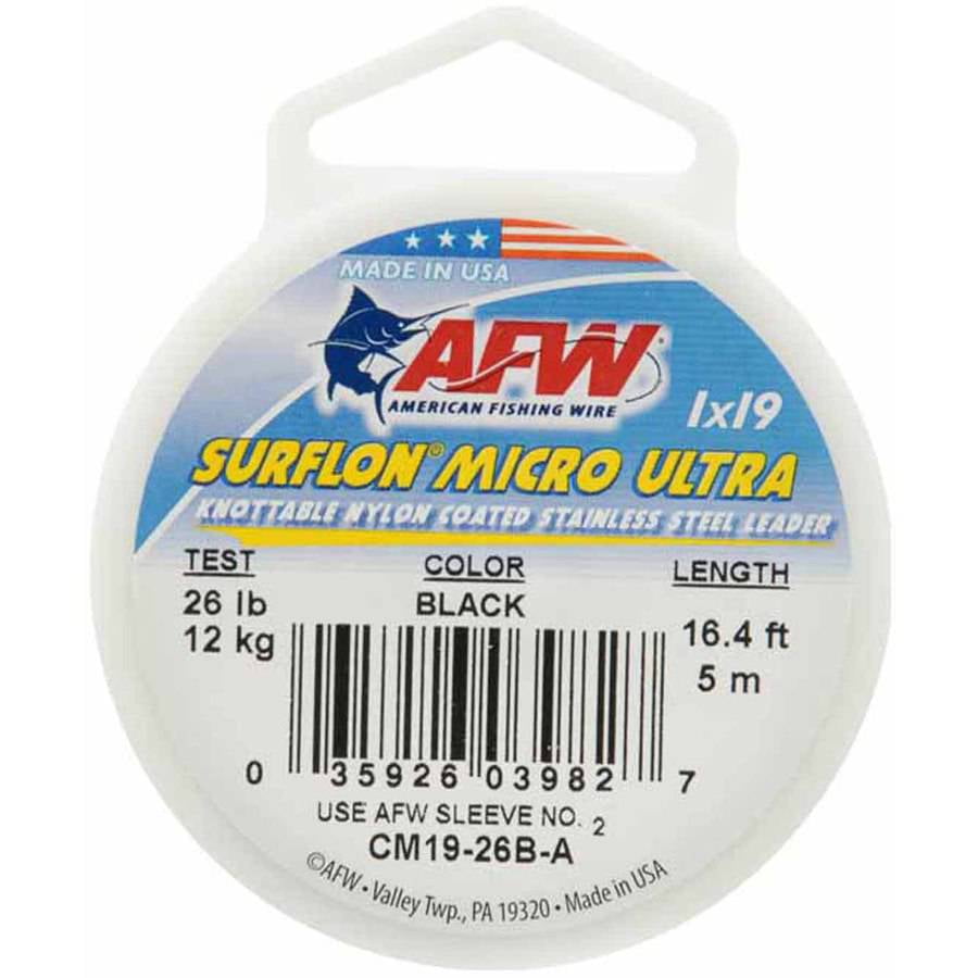 AFW DM49-26-A 26lb Surflon Micro Supreme 7x7 SS Leader Camo 5m 