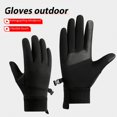 thumbnail image 1 of Guantes de invierno para montar a caballo para hombre, cálidos, con forro polar, gruesos, resistentes al viento, para deportes al aire libre, guantes con pantalla táctil, 1 of 3