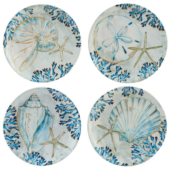 Certified International  Playa Shells 8.5-inch Salad/Dessert Plates, Set of 4