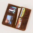 thumbnail image 7 of Le'aokuu Mens Real Leather Bifold Organizer Checkbook Wallet Cash Holder Brown (Dark Brown), 7 of 7