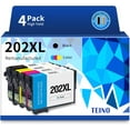 thumbnail image 1 of Cartouches d'Encre Remanufacturées de Remplacement pour Epson 202TG 202 TG T202TG à Utiliser avec Epson Workforce WF-2860 Expression Home XP-5100 (Noir, Cyan, Magenta, Jaune, Lot de 4), 1 of 4