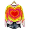 thumbnail image 4 of Hoodless Sweatshirts for Women Round Neck Love Heart Casual Sports Long Sleeve Sweatshirt Pullover Tops, 4 of 9