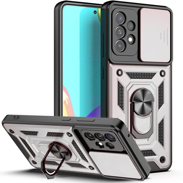 Funda de lente de cámara deslizante para Samsung Galaxy A12 A21s A22 A32 A50 A51 S22 Ultra S21 Plus S20 FE A52 A71 A72 A02 cubierta de armadura de parachoques