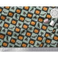 thumbnail image 3 of Soimoi Rayon Fabric Pumpkin,Cat & Bat Halloween Printed Fabric 1 Yard 56 Inch Wide, 3 of 3