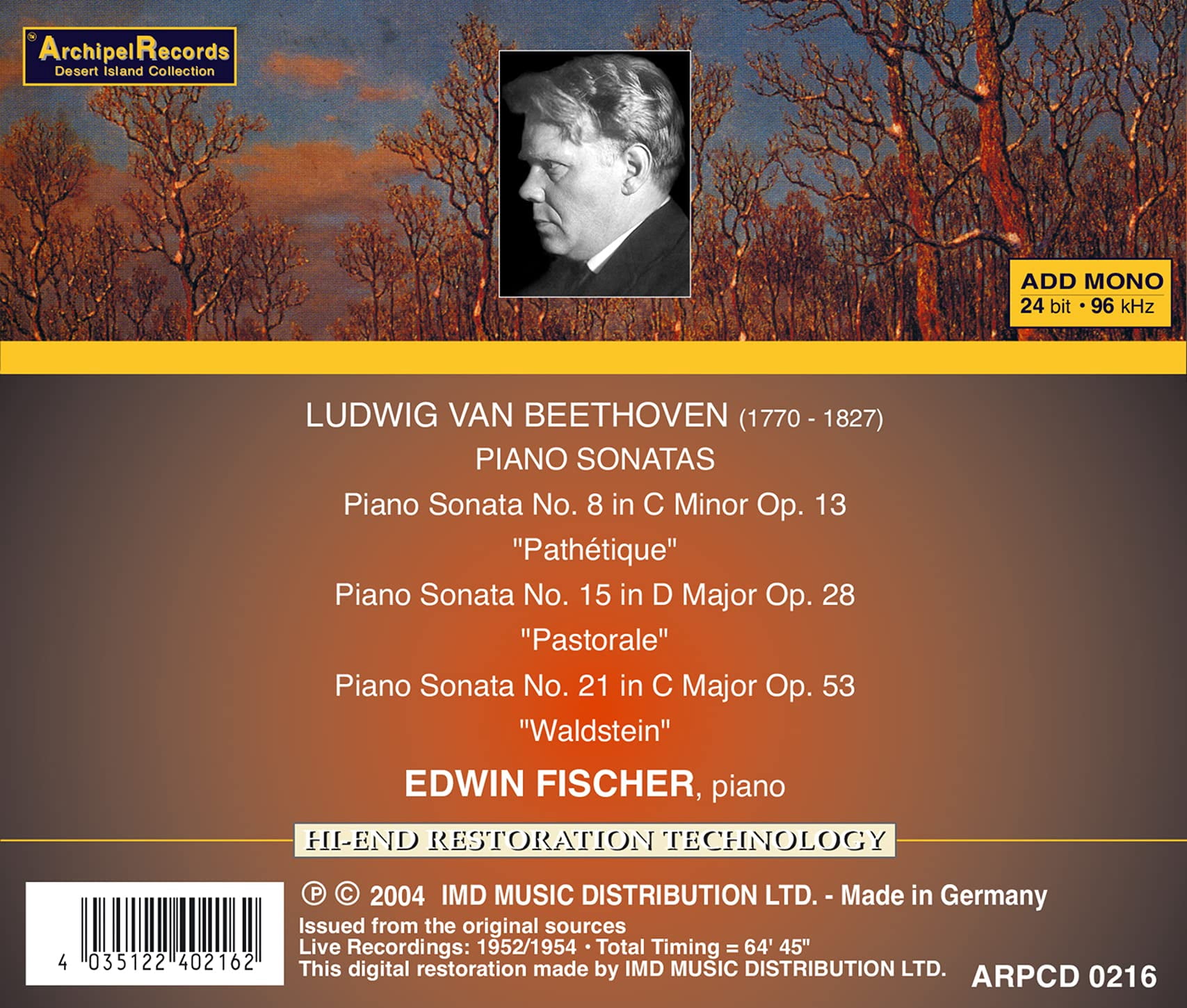 Beethoven / Fischer - Klaviersonaten 815 & 21 - Music & Performance - CD
