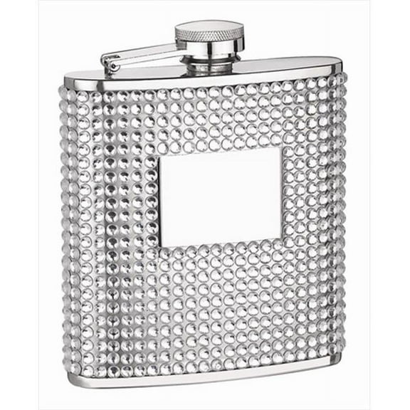FJX Wholesale HFL-SP070 6oz White Diamond Stamp Flask