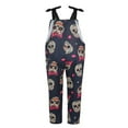 thumbnail image 4 of EIMELI Women Halloween Outfits Bib Pants Skull Pattern Jumpsuit Plus Size Adjustable Straps Overalls, 4 of 6
