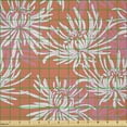 thumbnail image 2 of Ambesonne Floral Fabric by the Yard Microfiber, Chrysanthemum Flowers Design, 5 Yards, Burnt Sienna Pink, 2 of 2
