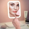thumbnail image 2 of Espejo de tocador LED inteligente shaofei ajustable con luz de tres colores cuadrado rosa, 2 of 5