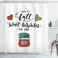 thumbnail image 1 of Hope Shower Curtain, Hand Drawn Jam in a Jar Brush Lettering with Romantic Hearts Hope is Sweet Surprises, Fabric Bathroom Set with Hooks, 69W X 70L Inches, Multicolor, by Ambesonne, 1 of 3