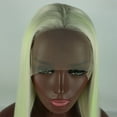 thumbnail image 4 of Unique Bargains Lace Front Wigs for Women 24" Fluorescent Green Blonde Hightlight Long Straight Hair with Wig Cap, 4 of 6