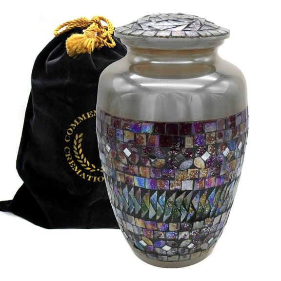 Cracked Glass Mosaic - Cremation Urns for Human Ashes Adult Urns for Cremation Ashes Urns for Adult Cremation Ashes Urns for Ashes Cremation Urns for Human Ashes Adult 200 Cubic Inches Large