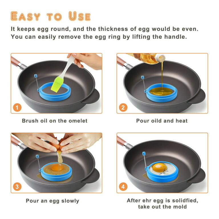 Soft Boiled Eggs Cooker Smart Household Gadgets Poached Eggs Microwave 4PCS  Eggs Rings Silicone Handles Nonstick Pancake Mold Kitchen Cooking Tool Food  Cooker Mini C02 Regulator Cool Things 