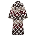 thumbnail image 6 of Moroccan Texture Wave Geometry Dark Red Brown Bathrobe Plush Bathrobe Cozy Unisex Winter Bathrobe Warm Water Absorbent, 6 of 9