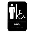 thumbnail image 1 of Alpine Industries 9 in. x 6 in. Hommes Braille Signe de Toilettes pour Handicapés 5-Pack, 1 of 3