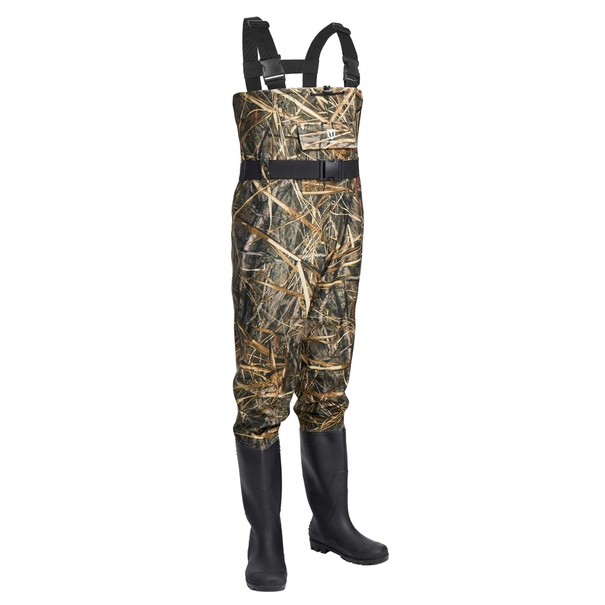 TIDEWE Bootfoot Chest Wader 2-Ply Nylon/PVC Waterproof Fishing Hunting Waders with Boot Hanger for Men Women Next Camo Evos Size 9