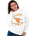 thumbnail image 4 of Veggie Power Cute Vegetarian Fighter Unisex Plus Fleece Graphic Sweatshirt Brisco Brands 3X, 4 of 5