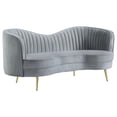 thumbnail image 6 of Sophia 3-piece Upholstered Channel Tufted Sofa Set Grey, 6 of 15