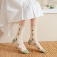 thumbnail image 3 of YooGuoGuo Women's Cottagecore Flower Socks 5Pairs Kawaii Preppy Crew Socks Cute Lace Ankle Socking Coquette Casual Socks, 3 of 7